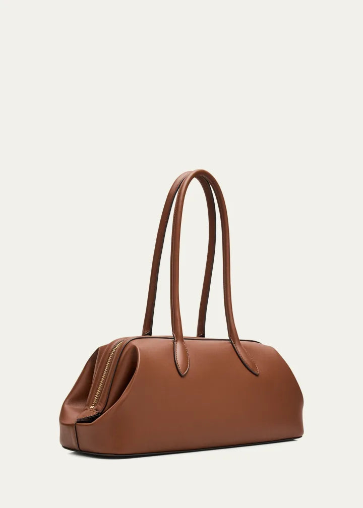 mooth leather east-west satchel shoulder bag