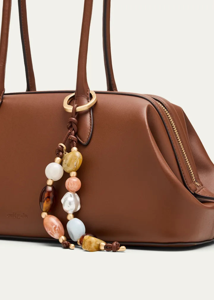 mooth leather east-west satchel shoulder bag