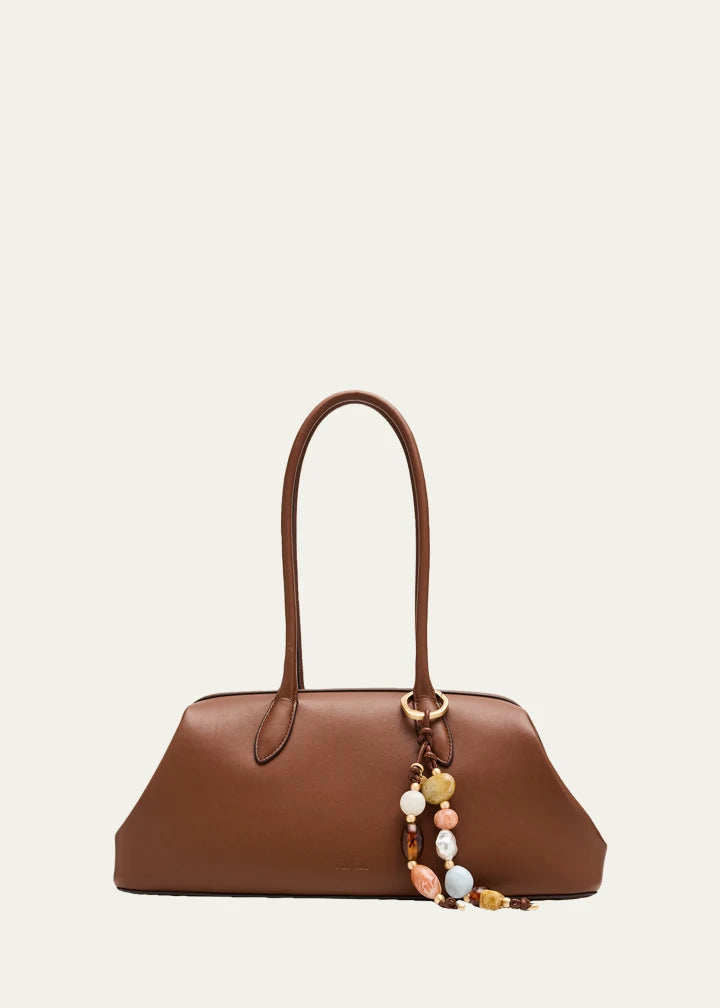 mooth leather east-west satchel shoulder bag