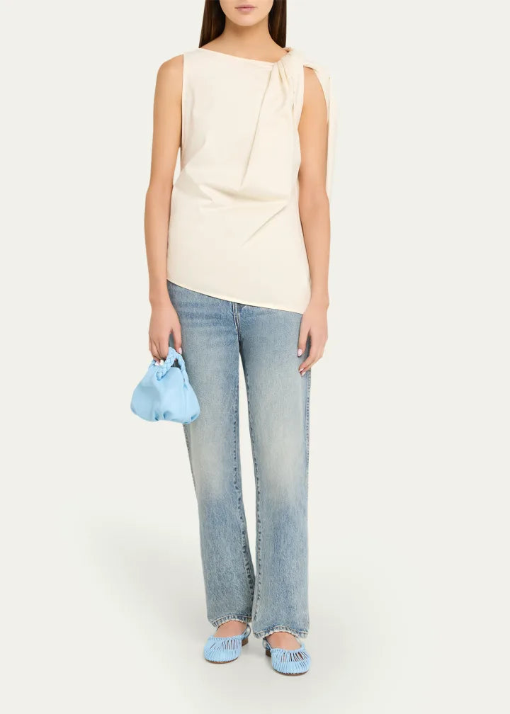 Ruched lambskin convertible top-handle/crossbody bag