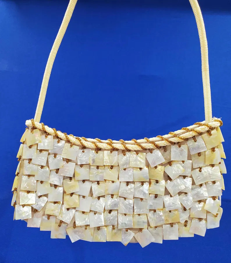 Mother-of-pearl embellished shoulder bag
