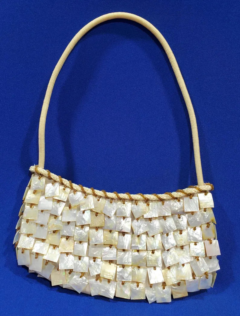 Mother-of-pearl embellished shoulder bag