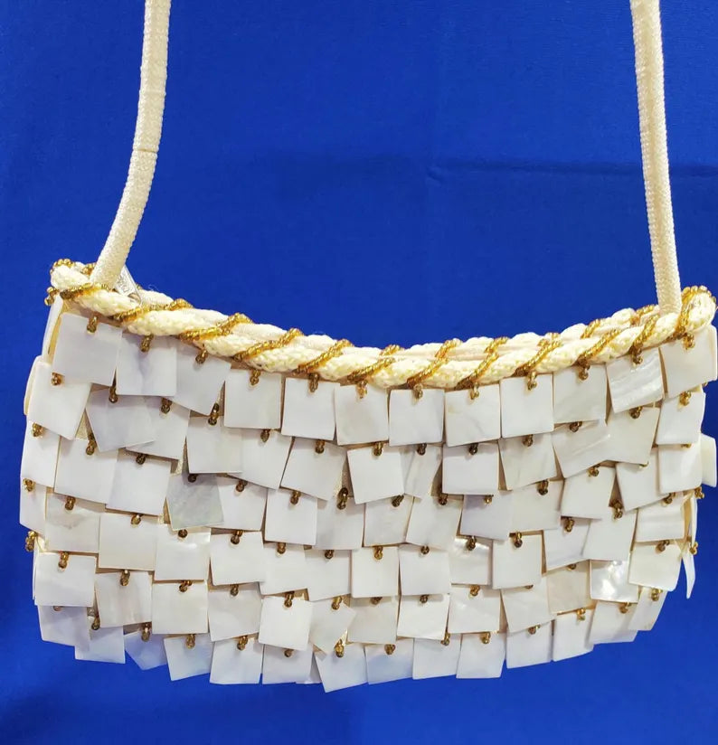 Mother-of-pearl embellished shoulder bag